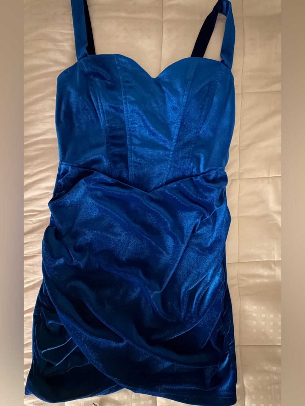 Cider Electric Blue Velvet Dress